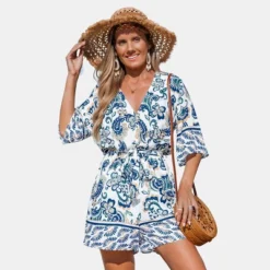 Women's Boho Chic Floral Print Beach Romper With Belt - Cupshe 9 Women's Boho Chic Floral Print Beach Romper With Belt - Cupshe -BLAZER GUEST 00082b6c d884 4ba3 a702 664db394bd67
