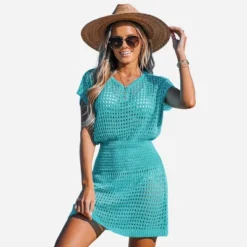 Women's Crochet Knit Cutout V-Neck Cover-Up Mini Dress - Cupshe 20 Women's Crochet Knit Cutout V-Neck Cover-Up Mini Dress - Cupshe -BLAZER GUEST 011fffff b13d 4f65 a63c 182a15bcd2bb