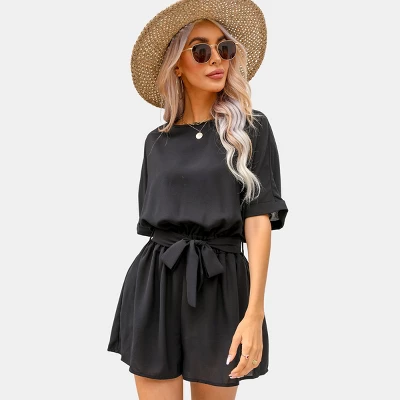Women's Belted Boat Neck Romper -Cupshe 5 Women's Belted Boat Neck Romper -Cupshe - Image 5
