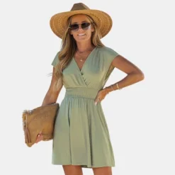 Women's Smocked Surplice Mini Dress -Cupshe 13 Women's Smocked Surplice Mini Dress -Cupshe -BLAZER GUEST 01e55315 3dc6 4a08 bac4 c266296978c3