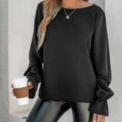 Women's Scalloped V-Cut Back Black Top - Cupshe -BLAZER GUEST 04cdead2 f2b1 4464 9040 6c23387a8ac5