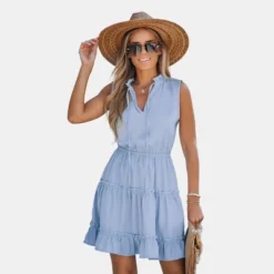 Women's Ruffled Tie Neck Mini Dress - Cupshe -BLAZER GUEST 072a4b6e 90e1 4a98 b48a 8aa7ad7800e9