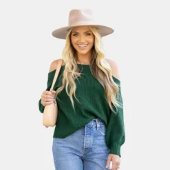 Women's Toasty Open-Shoulder Rib Sweater - Cupshe -BLAZER GUEST 082f8973 226c 43f4 bc3c a9ad67849544