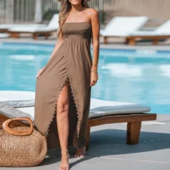 Women's Smocked Maxi Tube Dress - Cupshe