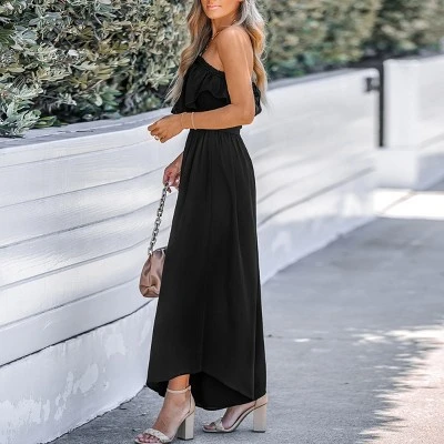 Women's Onyx Ruffled Off-the-Shoulder Jumpsuit - Cupshe 1 Women's Onyx Ruffled Off-the-Shoulder Jumpsuit - Cupshe