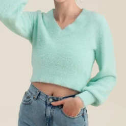 Women's V Neck Pull Over Crop Long Sleeve Sweater - Cupshe 10 Women's V Neck Pull Over Crop Long Sleeve Sweater - Cupshe -BLAZER GUEST 08c8a819 dab4 4874 96ac 0d1f416961ad