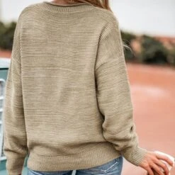 Women's Chunky Knit Buttoned Drop Sleeve Sweater - Cupshe -BLAZER GUEST 09251596 6c0c 46fc bcaf 71198550f771