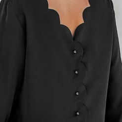 Women's Scalloped V-Cut Back Black Top - Cupshe -BLAZER GUEST 095dbdf3 dd6e 49dd b441 5cf9dae4234b
