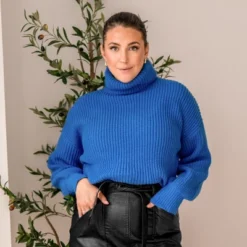 Women's Ribbed Turtleneck Sweater - Cupshe