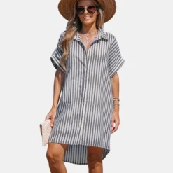 Women's Striped Mini Shirt Dress - Cupshe 13 Women's Striped Mini Shirt Dress - Cupshe -BLAZER GUEST 09dd9bb1 ad57 44dc 8963 868da1d1b9ca