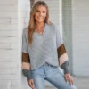 Women's Striped V-Neck Long Sleeve Sweater - Cupshe