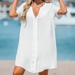 Women's V Neck Shirt Cover Up Dress - Cupshe -BLAZER GUEST 0b9c8181 1646 4808 88fc 3dfd79d64b7a