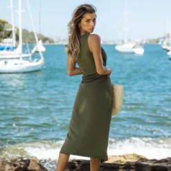 Women's Twisted Leg-Slit Midi Dress - Cupshe -BLAZER GUEST 0bd7571b b38f 4603 a596 abf8d5437e0e