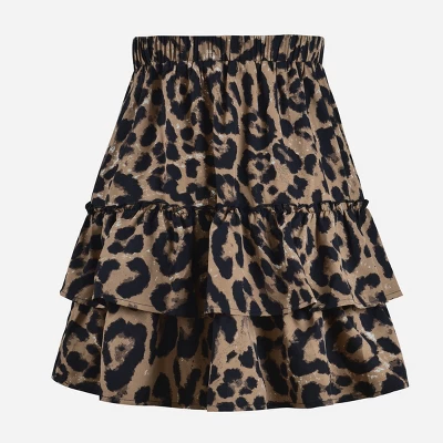 Women's Leopard Print Drawstring Ruffled Skirt - Cupshe 6 Women's Leopard Print Drawstring Ruffled Skirt - Cupshe - Image 6