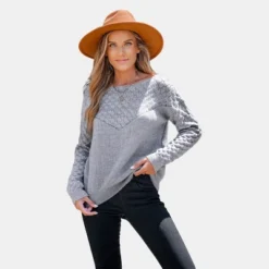 Women's Rib Long Sleeve Sweater - Cupshe -BLAZER GUEST 0fe4d042 089c 4506 9515 7a75a9f20205