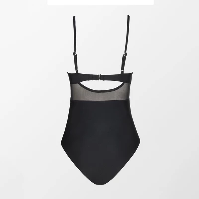 Women's V Neck One Piece Swimsuit Crisscross Mesh Mid Cut Bathing Suit-Cupshe 2 Women's V Neck One Piece Swimsuit Crisscross Mesh Mid Cut Bathing Suit-Cupshe - Image 2