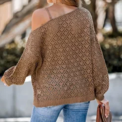 Women's Cutout Crochet One Shoulder Sweater - Cupshe -BLAZER GUEST 10709fac 6037 40bd ab6e 34be1662a3da
