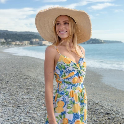 Women's Vibrant Lemon Print Maxi Dress For Beach Getaways - Cupshe 3 Women's Vibrant Lemon Print Maxi Dress For Beach Getaways - Cupshe - Image 3