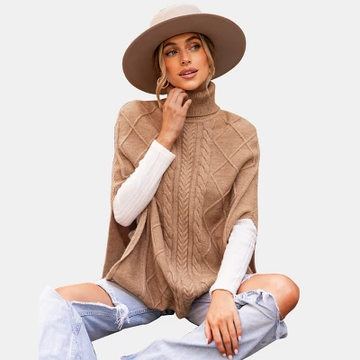Women's Cable Knit Turtleneck Sweater - Cupshe 7 Women's Cable Knit Turtleneck Sweater - Cupshe - Image 7
