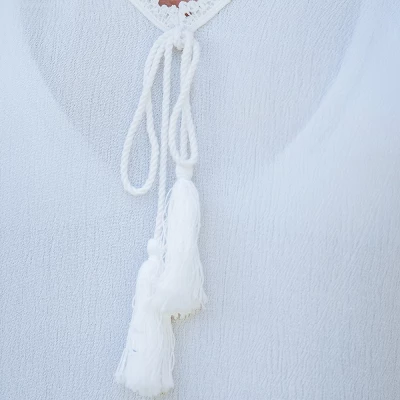 Women's Scalloped Lace Mini Cover-Up Dress - Cupshe 5 Women's Scalloped Lace Mini Cover-Up Dress - Cupshe - Image 5