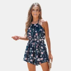Women's Floral Halter Sleeveless Romper - Cupshe 7 Women's Floral Halter Sleeveless Romper - Cupshe -BLAZER GUEST 12defe80 7b09 464f 95ed 2911cac09c26