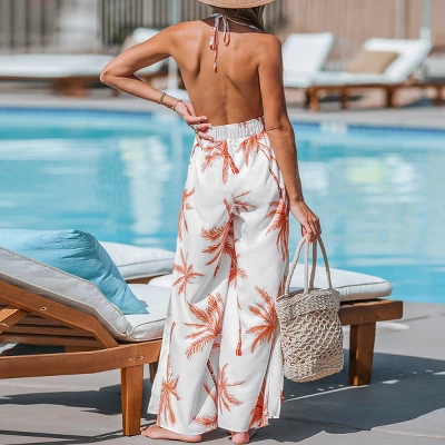 Women's Palm Tree V-Neck Jumpsuit - Cupshe 4 Women's Palm Tree V-Neck Jumpsuit - Cupshe - Image 4