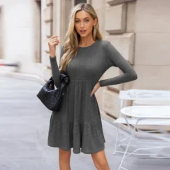 Women's Ribbed Knit Tiered Babydoll Mini Sweater Dress - Cupshe -BLAZER GUEST 149bfcd5 eb92 477c 8803 545cc0cad932