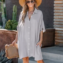 Women's Button Front Mini Shirt Dress - Cupshe 9 Women's Button Front Mini Shirt Dress - Cupshe -BLAZER GUEST 15e166e7 60ff 4946 80c5 83aae093a033