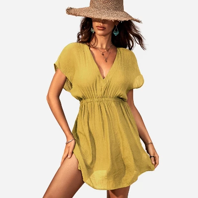 Women's Elastic Beachwear Short Sleeve Cover Up -Cupshe 11 Women's Elastic Beachwear Short Sleeve Cover Up -Cupshe - Image 11