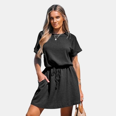 Women's Knit Drawstring Mini Dress - Cupshe 7 Women's Knit Drawstring Mini Dress - Cupshe - Image 7