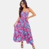 Women's Tropical Floral Smocked Cami Maxi Dress - Cupshe