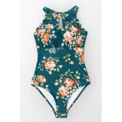 Women's Floral Scalloped Crisscross One Piece Swimsuit - Cupshe 9 Women's Floral Scalloped Crisscross One Piece Swimsuit - Cupshe -BLAZER GUEST 1d37cfa0 1af7 47b5 8b89 295c11d72cc0