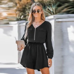 Women's Shadow Zip-Up Drawstring Waist Romper - Cupshe 12 Women's Shadow Zip-Up Drawstring Waist Romper - Cupshe -BLAZER GUEST 21c0a121 f2e7 4c5d 832d 61f0fbdc8427