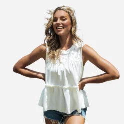 Women's Eyelet Ruffled Tank Top - Cupshe 9 Women's Eyelet Ruffled Tank Top - Cupshe -BLAZER GUEST 23bda290 ae64 4a7a 897b fbaf4c152062