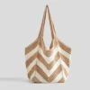 Women's Beach Striped Beige Tote Bag - Cupshe