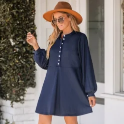 Women's Navy Blue Half-Placket Mini Dress - Cupshe 12 Women's Navy Blue Half-Placket Mini Dress - Cupshe -BLAZER GUEST 24360a01 789c 4441 a1dc 07693fe342eb