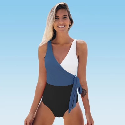 Women's Color Block Tie Side One Piece Swimsuit - Cupshe 8 Women's Color Block Tie Side One Piece Swimsuit - Cupshe - Image 8