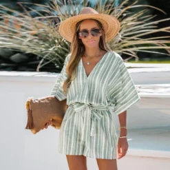 Women's Belted Surplice Neck Striped Romper - Cupshe 10 Women's Belted Surplice Neck Striped Romper - Cupshe -BLAZER GUEST 249cf96a e3d5 4a1f 8931 1cac09c81896