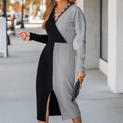 Women's Two-Tone Scalloped Lace Midi Dress - Cupshe -BLAZER GUEST 25627034 f4a9 42a7 9653 69c70545768d