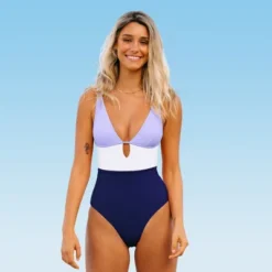 Women's Color Block Keyhole One Piece Swimsuit - Cupshe -BLAZER GUEST 259fc221 ade6 43ac 8f68 56738bc65a09