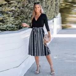 Women's Geo Print Belted Midi Dress - Cupshe -BLAZER GUEST 266f9373 4196 461d b35b b7f79b460d50