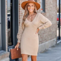 Women's Crochet V-Neck Mini Sweater Dress - Cupshe -BLAZER GUEST 288d4922 2397 40d0 b627 e63cf7523f9a