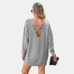 Women's Heathered Knit Mini Sweater Dress - Cupshe -BLAZER GUEST 29001d13 eb1d 406b 82b8 743c317d3500
