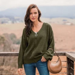 Women's Crochet O-Ring Zipper Sweater - Cupshe -BLAZER GUEST 29d5f036 cfc3 41e0 96d8 98523e3fdd6a