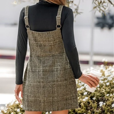 Women's Plaid O-Ring Zip Mini Pinafore Dress - Cupshe 3 Women's Plaid O-Ring Zip Mini Pinafore Dress - Cupshe - Image 3