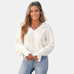 Women's Ivory Smocked Trumpet Sleeve Top - Cupshe 9 Women's Ivory Smocked Trumpet Sleeve Top - Cupshe -BLAZER GUEST 2b28d1e5 7a8b 47ad 8f65 5e749eb2b140