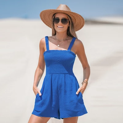 Women's Square Neck Smocking Romper - Cupshe 4 Women's Square Neck Smocking Romper - Cupshe - Image 4