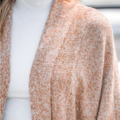 Women's Marled Knit Open-Front Bishop Sleeve Cardigan - Cupshe 2 Women's Marled Knit Open-Front Bishop Sleeve Cardigan - Cupshe - Image 2