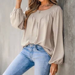 Women's Apricot Peasant Sleeve Shirred Top - Cupshe -BLAZER GUEST 2ca40c5e f6f1 433e a32e 84f56d7556ea