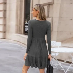 Women's Ribbed Knit Tiered Babydoll Mini Sweater Dress - Cupshe -BLAZER GUEST 2d93b2ac ff12 48bb ba07 31e3a2c21e64